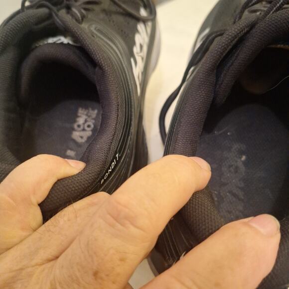 Hoka One Bondi 7 Black White Running Shoes Men's US Size 11 1110519 BWHT - Picture 8 of 8